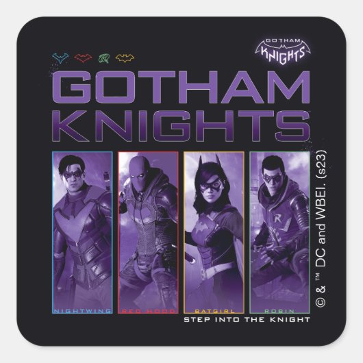 Gotham Knights Hero Panels Vierkante Sticker (Voorkant)