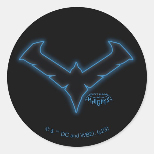 Gotham Knights Nachtelijke Logo Ronde Sticker (Voorkant)
