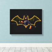 Gotham Ridders Batgirl in Logo Canvas Afdruk (Insitu (Houten vloer))