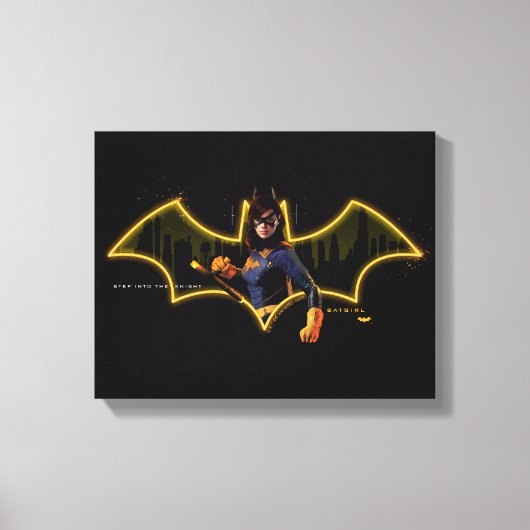Gotham Ridders Batgirl in Logo Canvas Afdruk (Voorkant)
