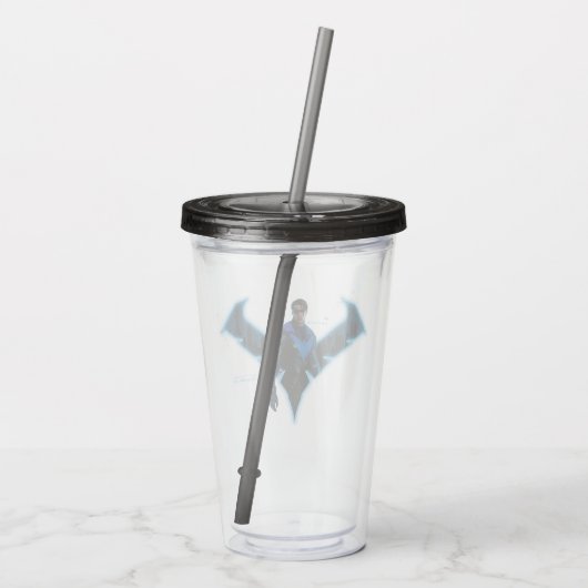 Gotham Ridders Nightwing in Logo Acryl Drinkbeker (Achterkant)