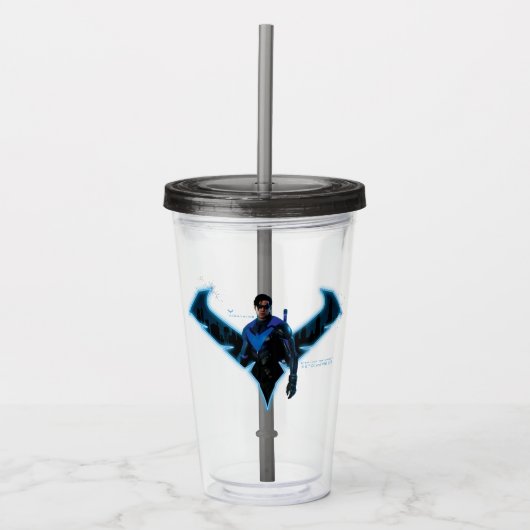 Gotham Ridders Nightwing in Logo Acryl Drinkbeker (Voorkant)