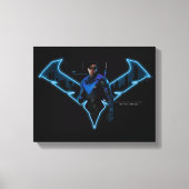 Gotham Ridders Nightwing in Logo Canvas Afdruk (Voorkant)