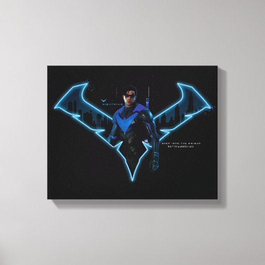 Gotham Ridders Nightwing in Logo Canvas Afdruk (Voorkant)
