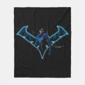 Gotham Ridders Nightwing in Logo Fleece Deken (Voorkant)