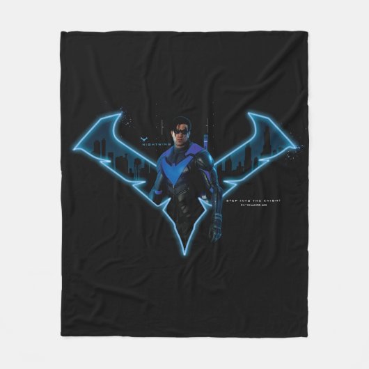Gotham Ridders Nightwing in Logo Fleece Deken (Voorkant)