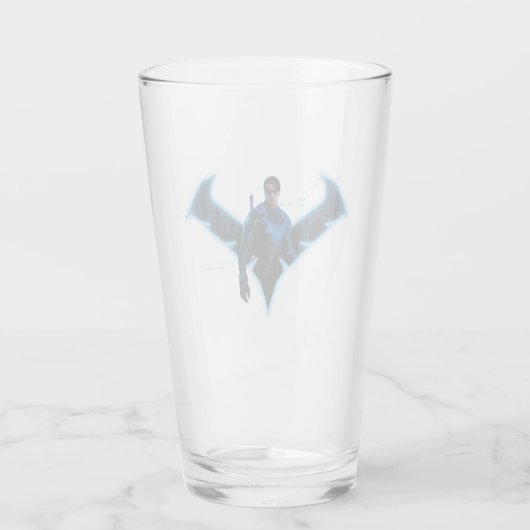 Gotham Ridders Nightwing in Logo Glas (Achterkant)