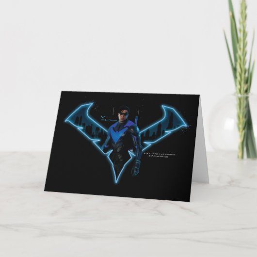 Gotham Ridders Nightwing in Logo Kaart (Voorkant)
