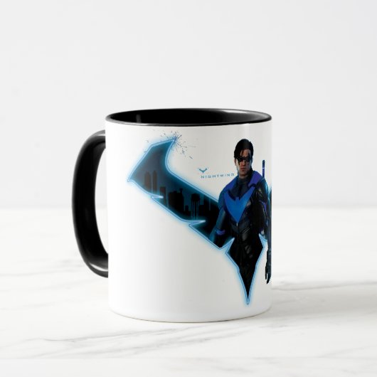 Gotham Ridders Nightwing in Logo Mok (Voorkant links)