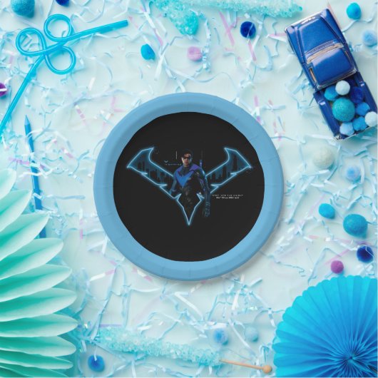 Gotham Ridders Nightwing in Logo Papieren Bordje (Feest)