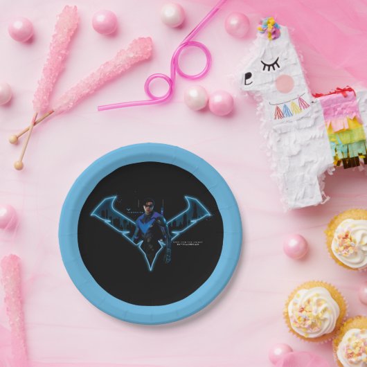 Gotham Ridders Nightwing in Logo Papieren Bordje (Feest)