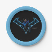 Gotham Ridders Nightwing in Logo Papieren Bordje (Voorkant)