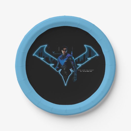 Gotham Ridders Nightwing in Logo Papieren Bordje (Voorkant)