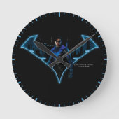 Gotham Ridders Nightwing in Logo Ronde Klok (Voorkant)