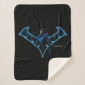 Gotham Ridders Nightwing in Logo Sherpa Deken (Voorkant)