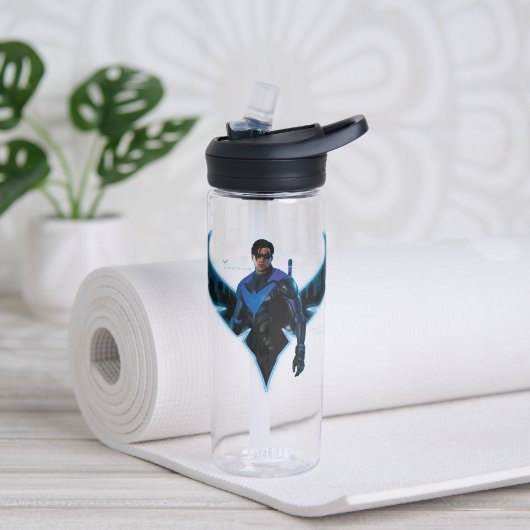 Gotham Ridders Nightwing in Logo Waterfles (Links)