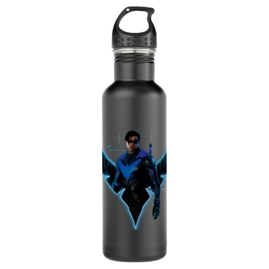 Gotham Ridders Nightwing in Logo Waterfles (Voorkant)