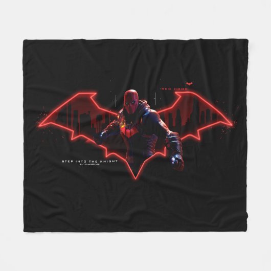Gotham Ridders Red Hood in Logo Fleece Deken (Voorkant (Horizontaal))
