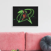 Gotham Ridders Robin in Logo Canvas Afdruk (Insitu (Woonkamer))
