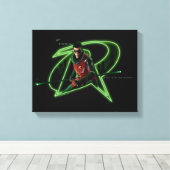 Gotham Ridders Robin in Logo Canvas Afdruk (Insitu (Houten vloer))