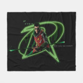 Gotham Ridders Robin in Logo Fleece Deken (Voorkant (Horizontaal))