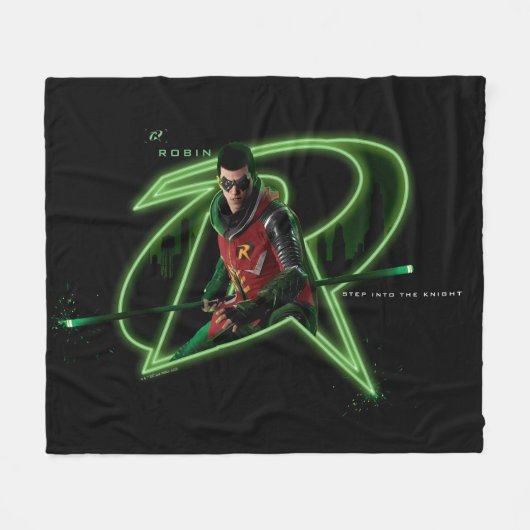 Gotham Ridders Robin in Logo Fleece Deken (Voorkant (Horizontaal))