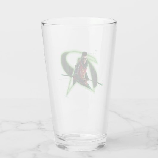 Gotham Ridders Robin in Logo Glas (Achterkant)