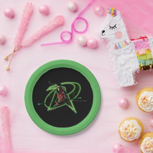 Gotham Ridders Robin in Logo Papieren Bordje (Feest)