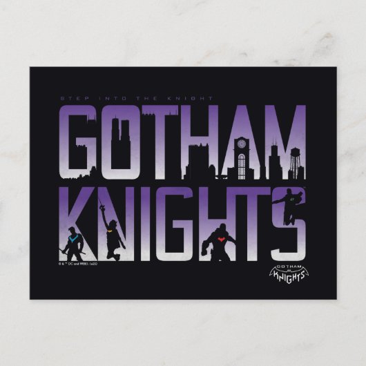 Gotham Ridders Silhouetten in Titel Briefkaart (Voorkant)
