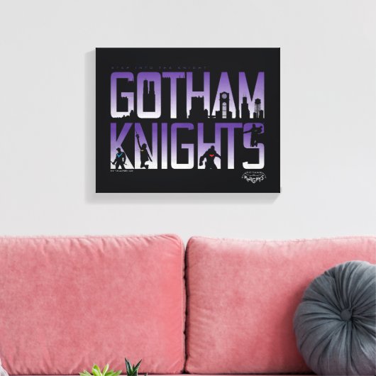 Gotham Ridders Silhouetten in Titel Canvas Afdruk (Insitu (Woonkamer))
