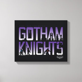 Gotham Ridders Silhouetten in Titel Canvas Afdruk