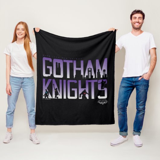 Gotham Ridders Silhouetten in Titel Fleece Deken (In situ)