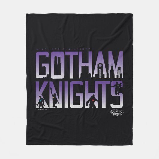 Gotham Ridders Silhouetten in Titel Fleece Deken (Voorkant)