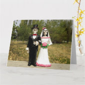 GOTHC SKELETONS WEDDING CONGRATULALALALATIONS KAAR KAART (Gele Bloem)