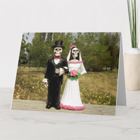 GOTHC SKELETONS WEDDING CONGRATULALALALATIONS KAAR KAART (Voorkant)