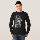 Gothcore Aesthetic Alien Predator Off-Centered Gra T-shirt (Voorkant volledig)