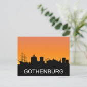 Gothenburg silhouette, zomerzonsondergang briefkaart (Staand voorkant)