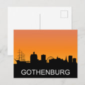 Gothenburg silhouette, zomerzonsondergang briefkaart (Voorkant / Achterkant)