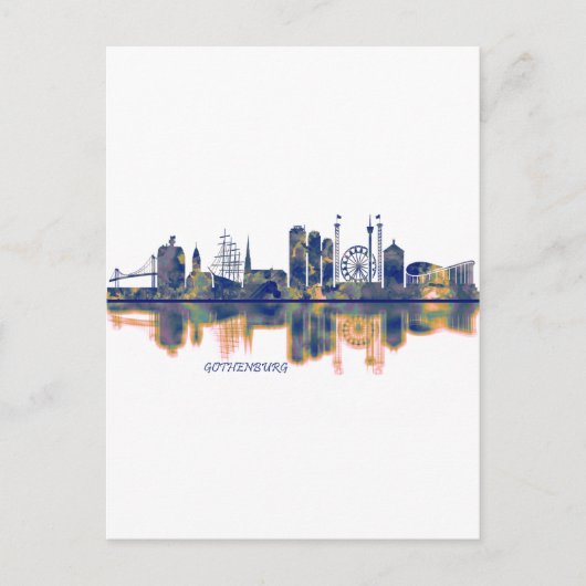 Gothenburg Skyline Uitnodiging Briefkaart (Voorkant)