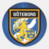 Gothenburg Vlag Ronde Sticker (Voorkant)