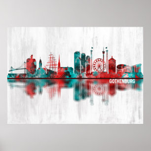 Gothenburg Zweden Skyline Poster