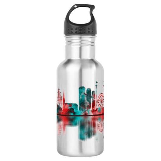 Gothenburg Zweden Skyline Waterfles (Voorkant)