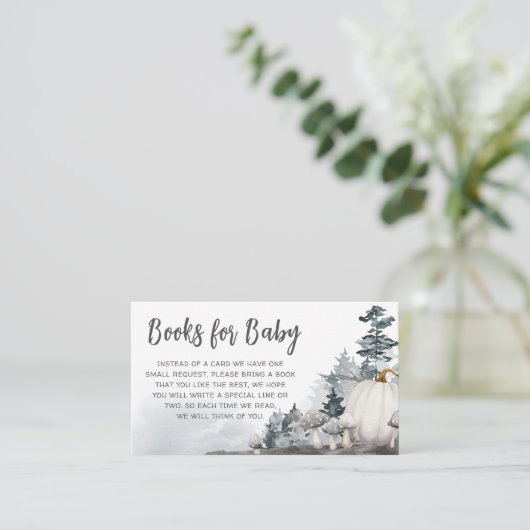 Gothic A Little Boo Baby shower Boeken voor Baby Informatiekaartje (Staand voorkant)