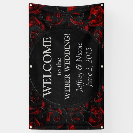 Gothic - Aangepaste aangepaste bruiloft-banner Spandoek (Verticaal)