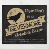 Gothic aangepaste gepersonaliseerde Raven Hallowe Bier Etiket (Enkel label)