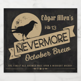 Gothic aangepaste gepersonaliseerde Raven Hallowe Bier Etiket