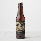 Gothic aangepaste gepersonaliseerde Raven Hallowe Bier Etiket (Voorkant)