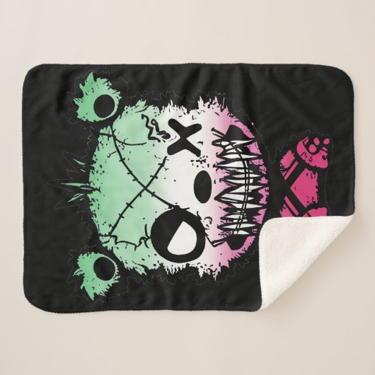 Gothic Abrosexual Pride Flag Gekleurd Beer Sherpa Deken (Voorkant (horizontaal))
