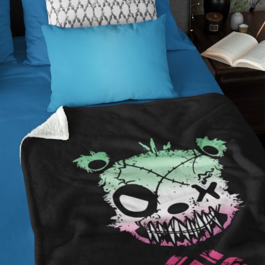 Gothic Abrosexual Pride Flag Gekleurd Beer Sherpa Deken