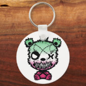 Gothic Abrosexual Pride Flag Gekleurd Beer Sleutelhanger (Achterkant)